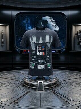 Star Wars Men’s Black Darth Vader Control Panel Graphic Tee